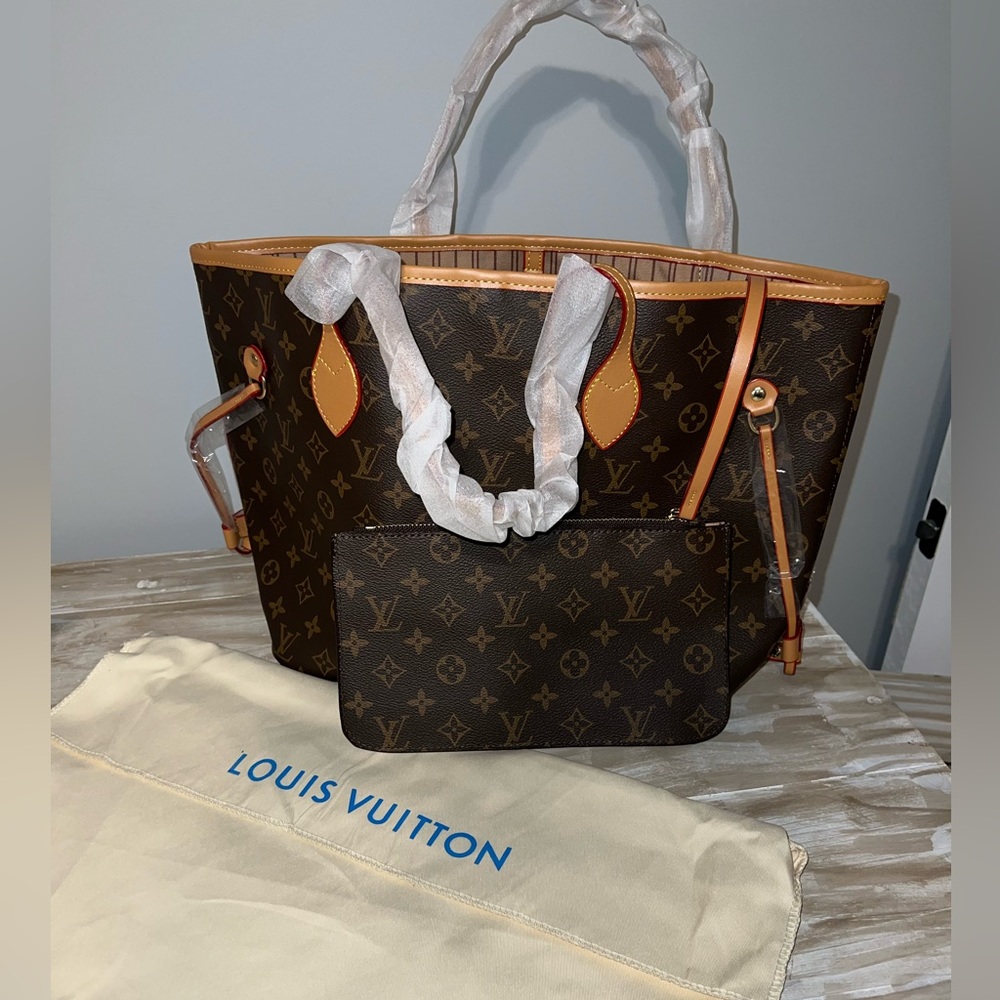 Newer style L V Never full MM Brown monogram New